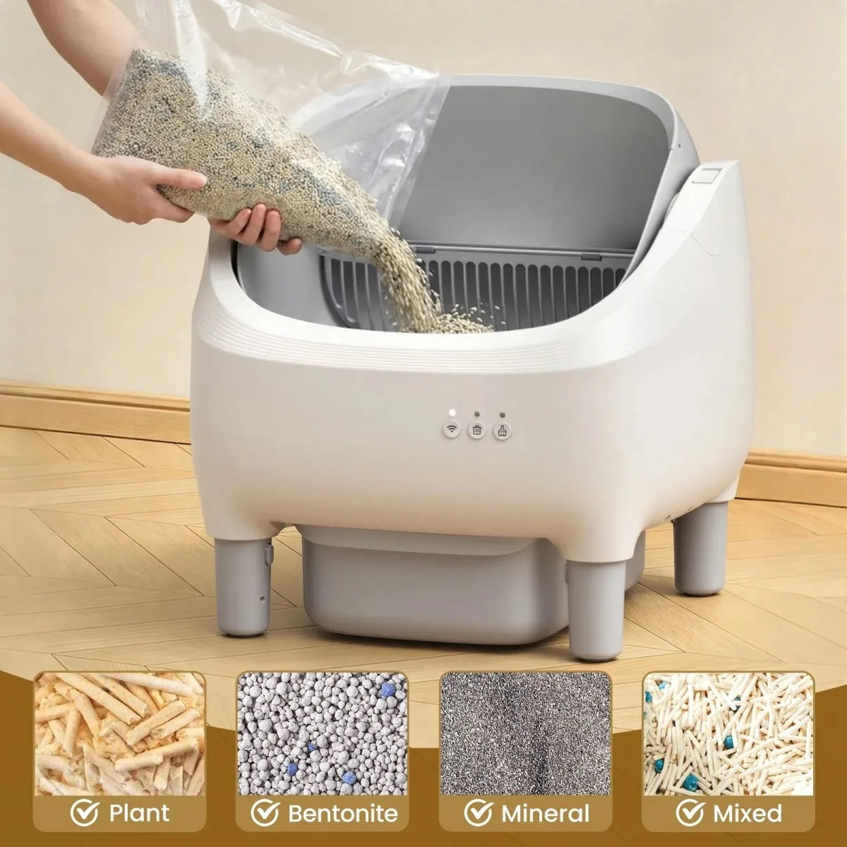 Automatic Smart Self Cleaning Cat Litter Box App Control