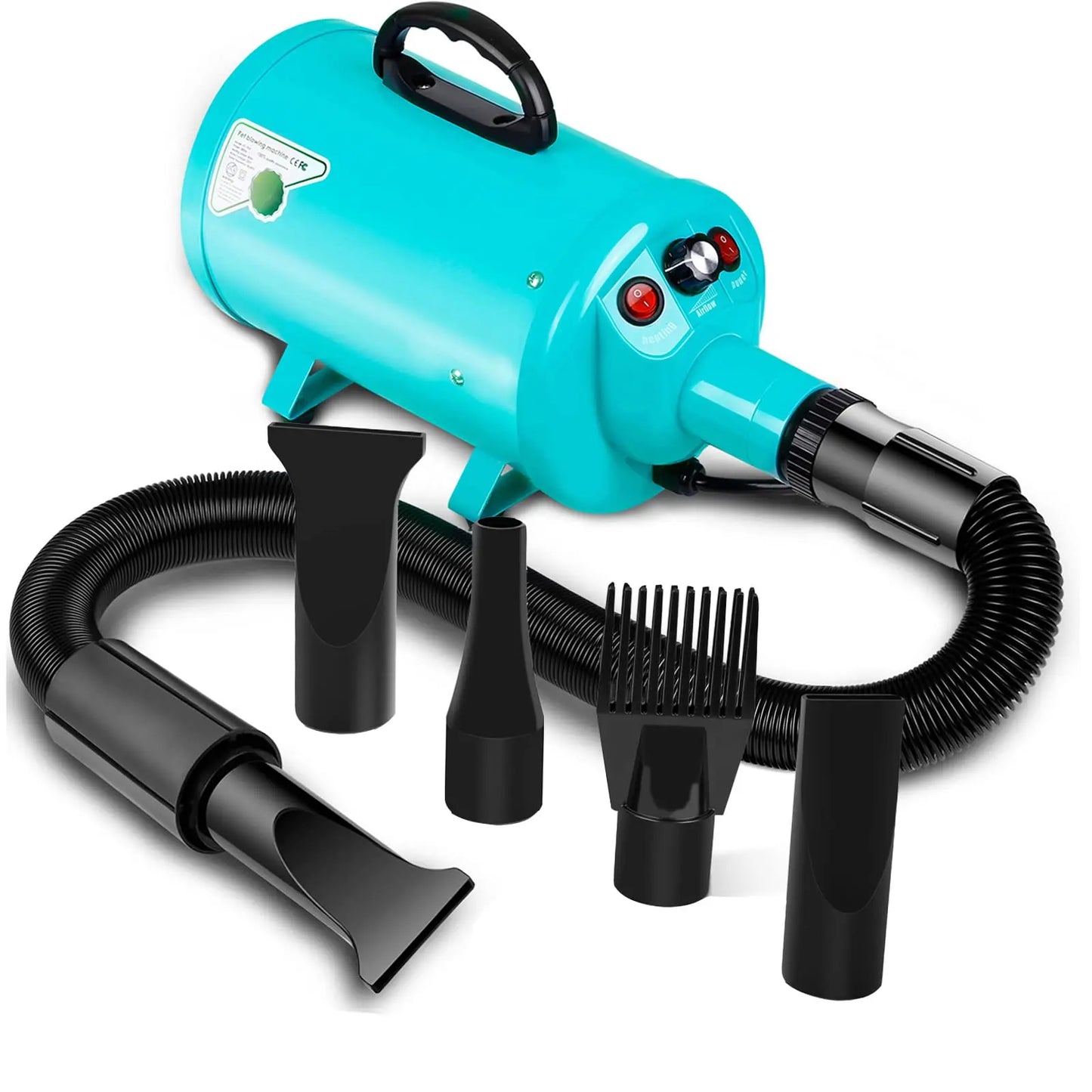 Dog Hair Dryer Grooming Blower with Heat and Stepless Speed