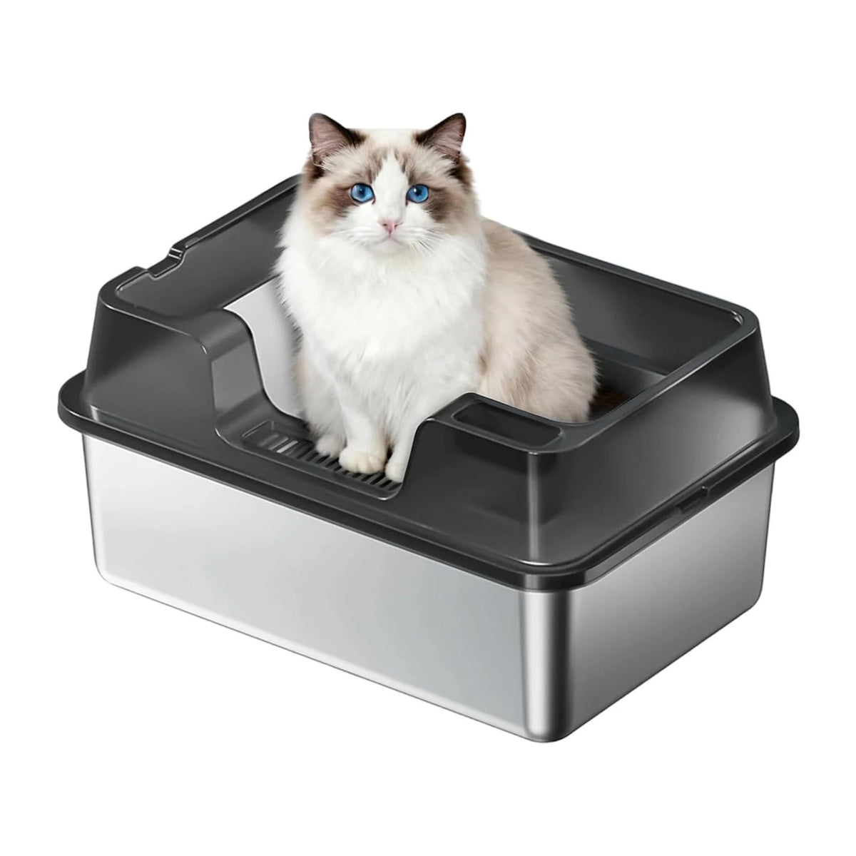 HiMISS Premium Stainless Steel Enclosed Cat Litter Box