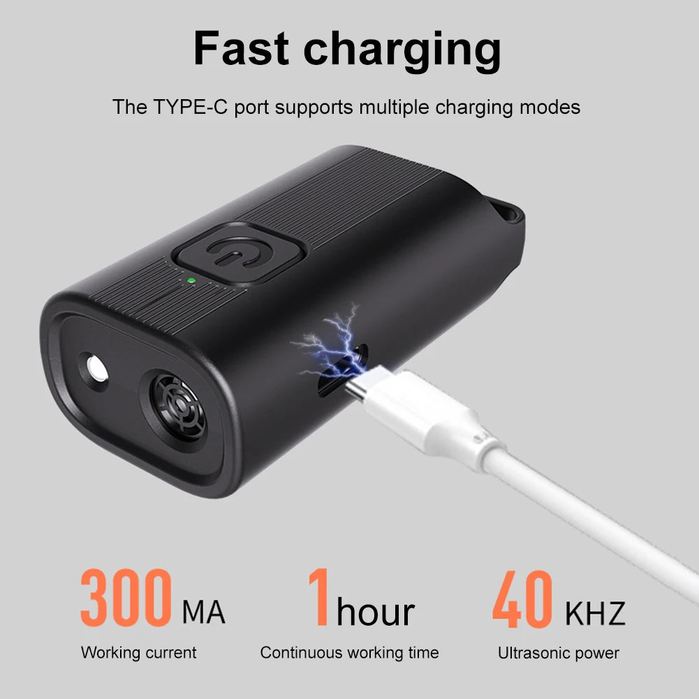 Ultrasonic Bark Deterrent With LED Flashlight Rechargeable For Quiet Dog Training