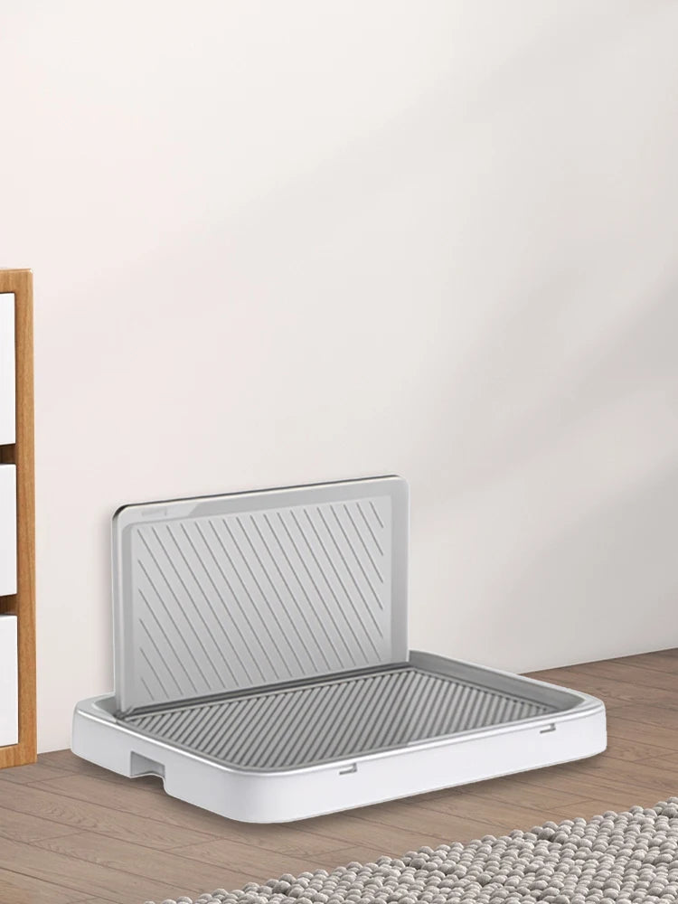 Alloet Dog Potty Tray With Pee Wall Pan For Indoor Training Portable Non Slip Base Home Use