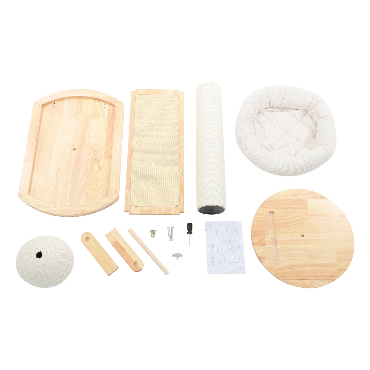 Sichuan Wood Cat Tree With Space Capsule And Scratching Pad