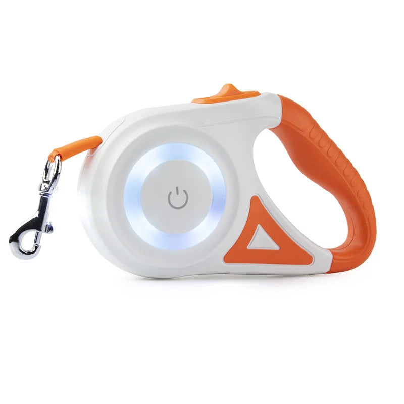 Automatic Retractable Dog Leash With LED Flashlight Durable PremiumQuality Nylon