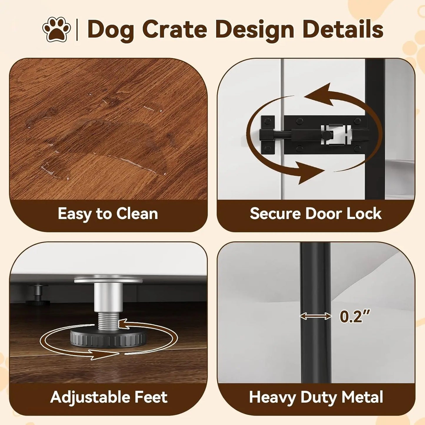 HiMISS Dog Crate Furniture For Two Dogs TV Stand