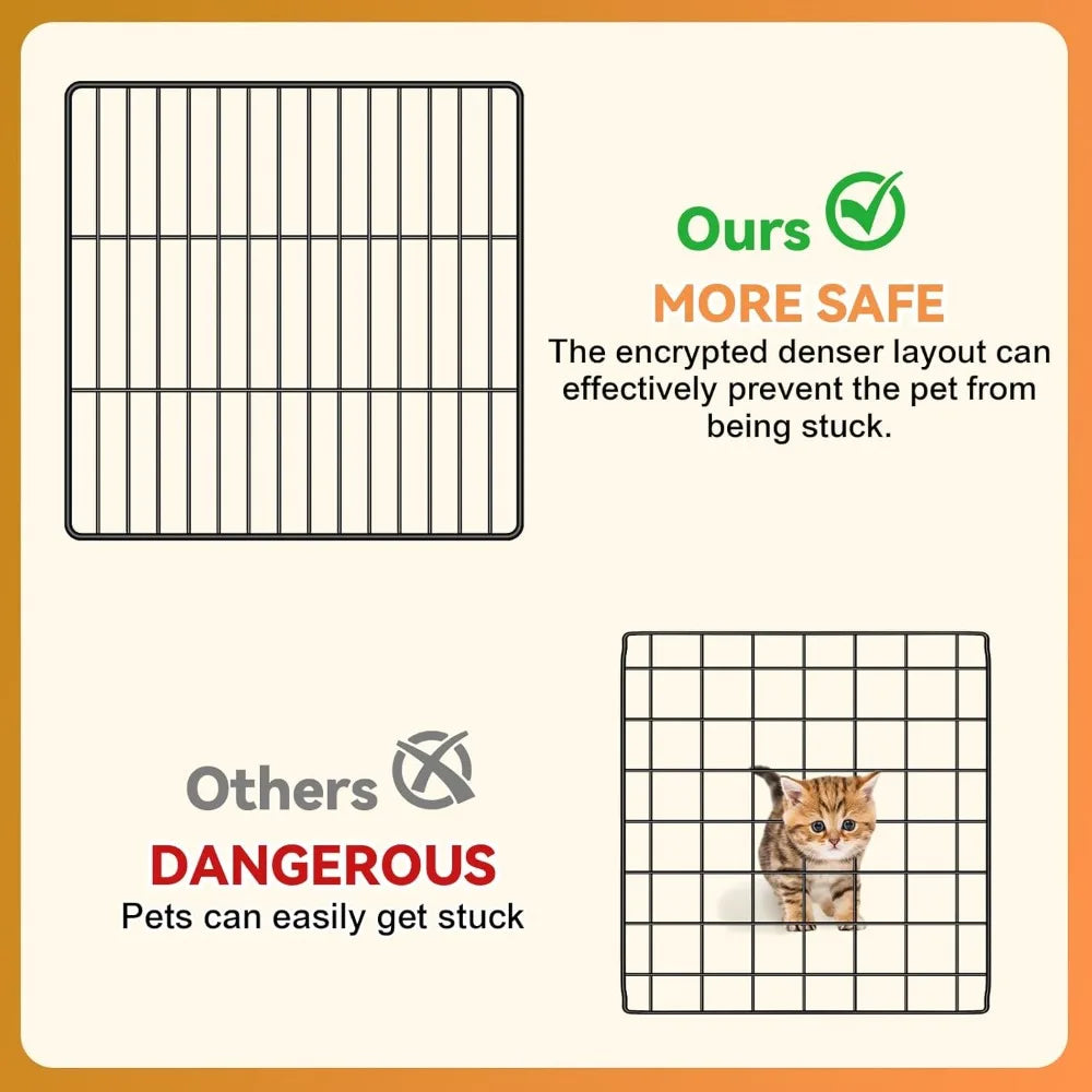 Cat Cage 3-Tier DIY Catio Enclosure With Detachable Hammock