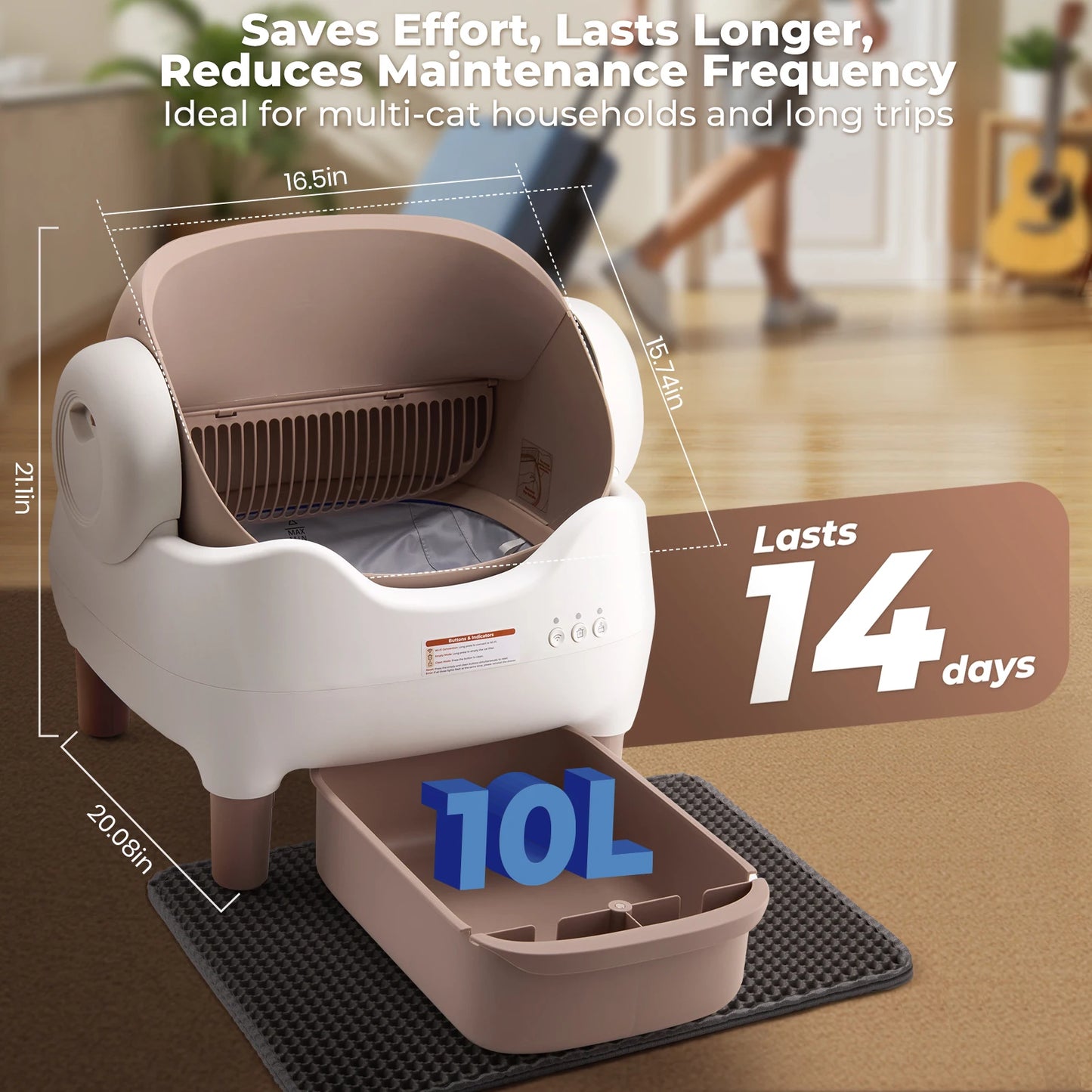 Lunapurr Self Cleaning Cat Litter Box With App Control