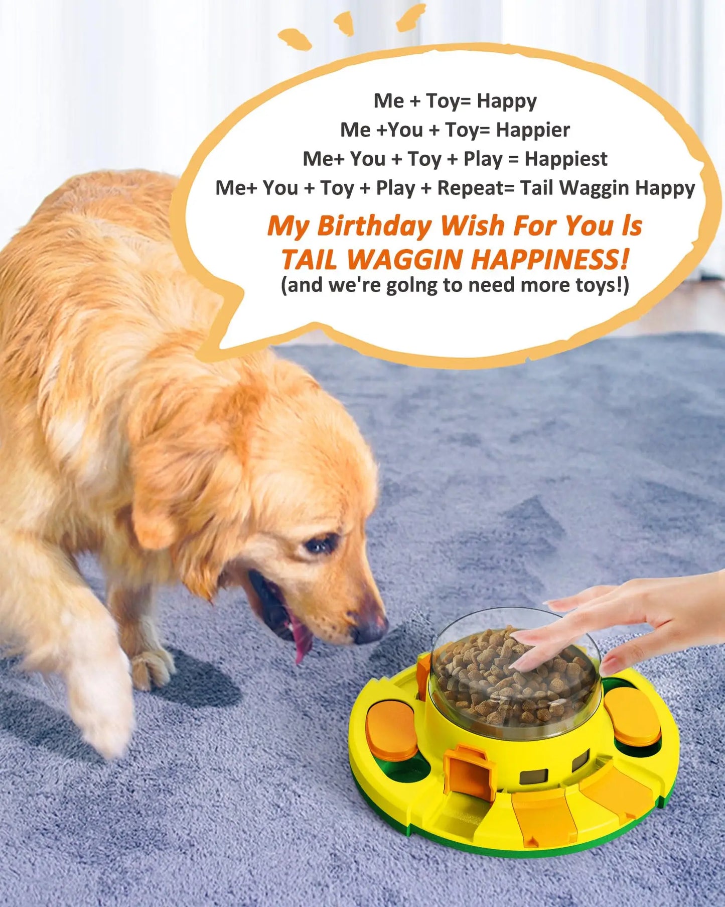 Interactive Puzzle Dog Toy With Slow Feeder Dispenser