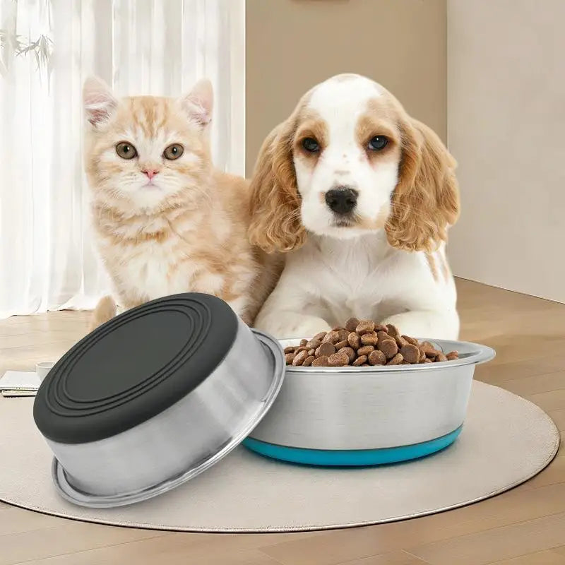 Stainless Steel Pet Bowl With Non Slip Base Heavy Duty Dog Cat Food Bowl For Pets
