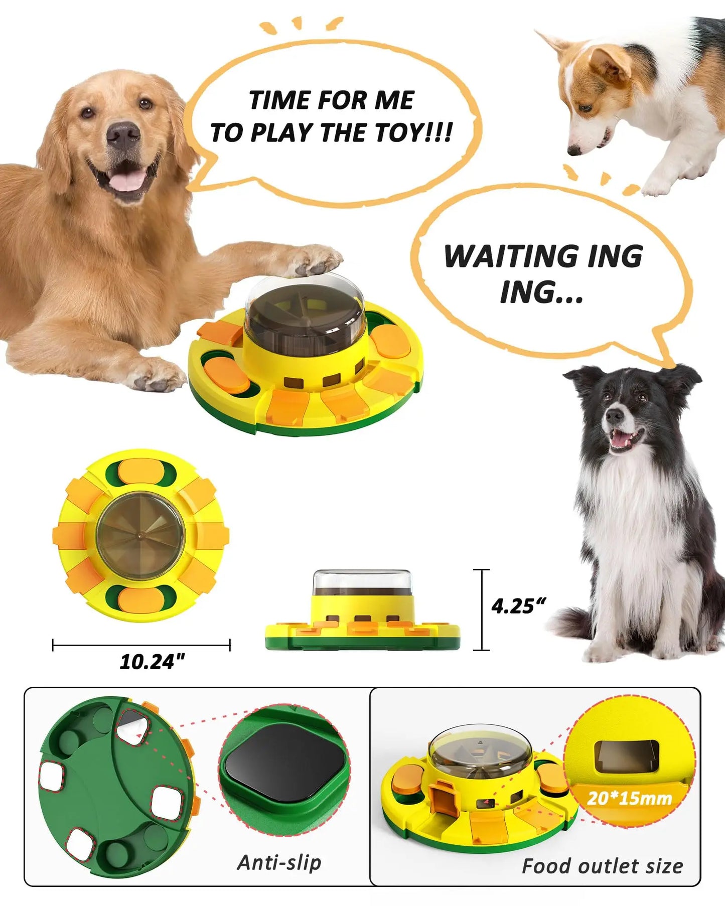 Interactive Puzzle Dog Toy With Slow Feeder Dispenser