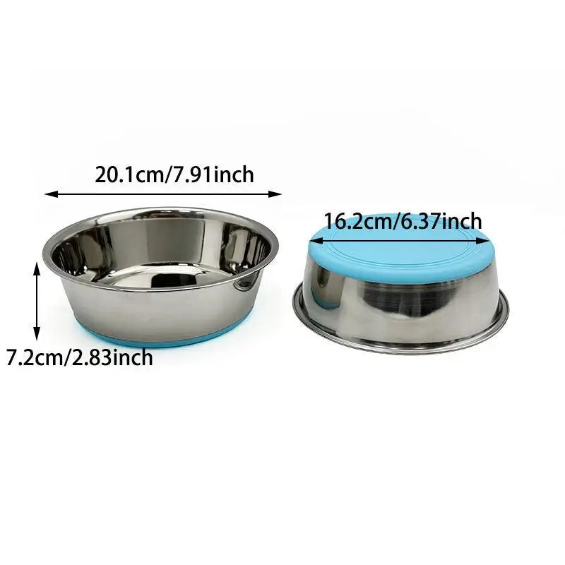 Stainless Steel Pet Bowl With Non Slip Base Heavy Duty Dog Cat Food Bowl For Pets