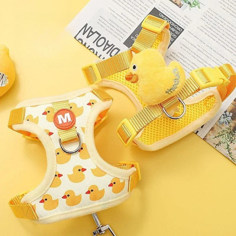 Cartoon Duck Dog Harness And Leash Set By NONE