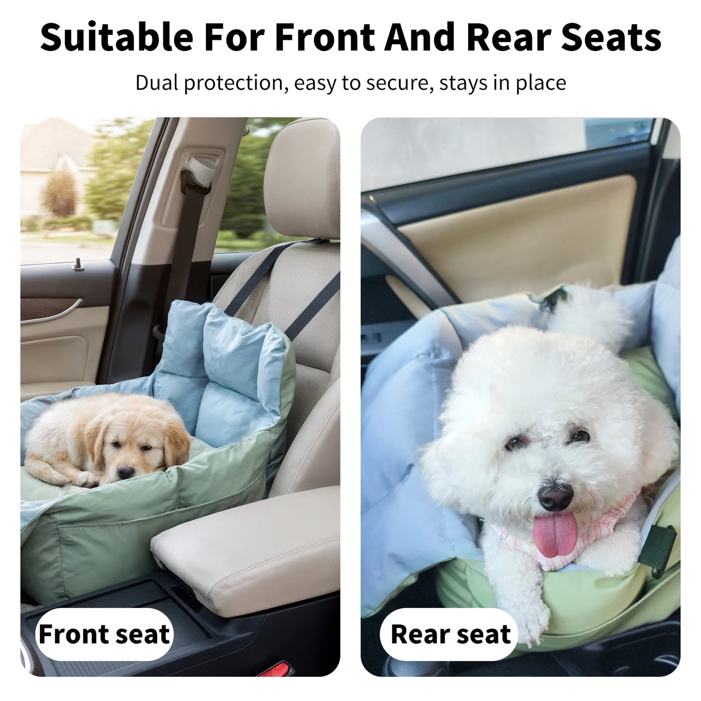 Dog Car Seat Travel Bed and Booster for Small Dogs