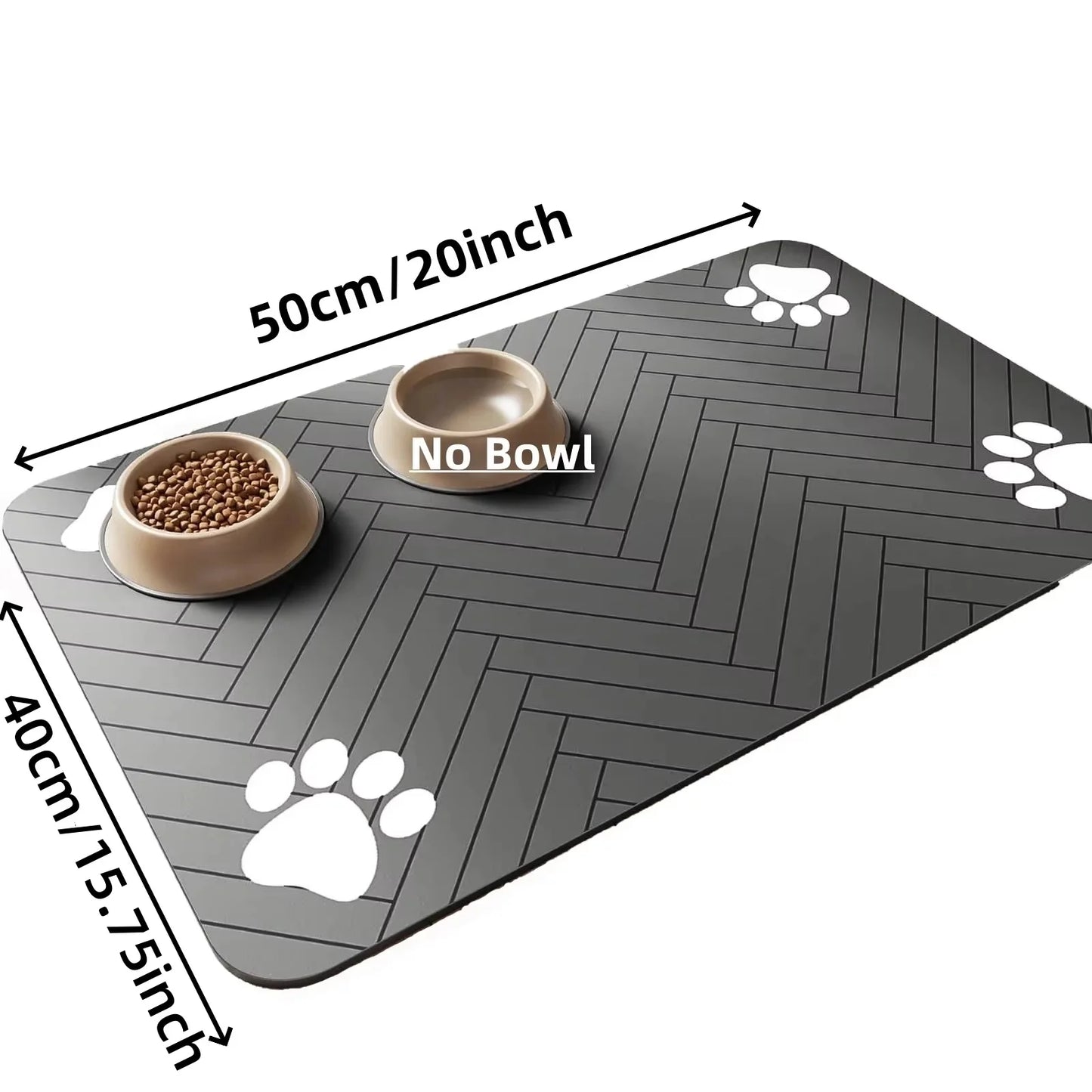 Absorbent Pet Feeding Mat With Waterproof Rubber Backing