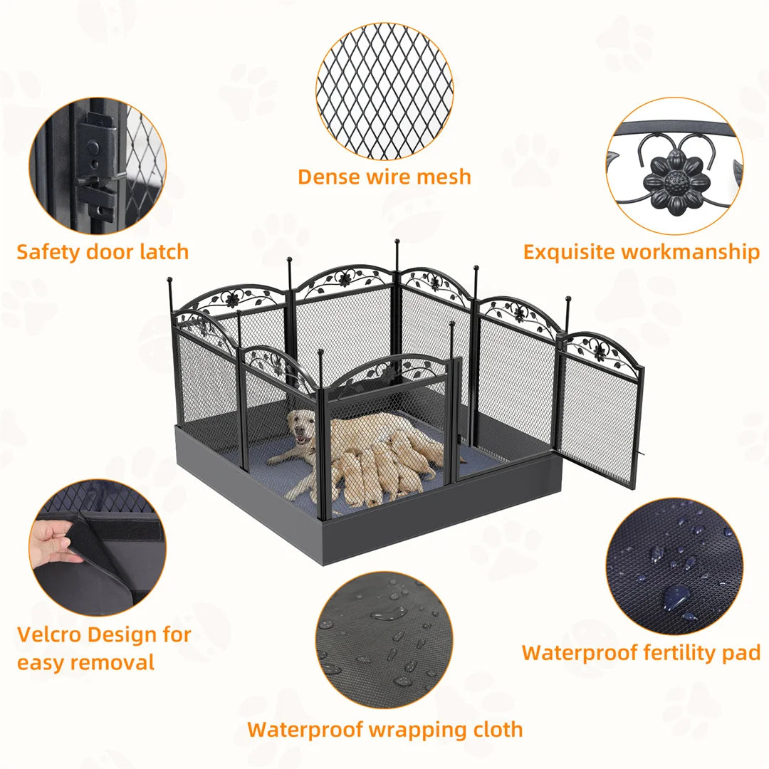 Bingopaw Heavy Duty Metal Dog Playpen Indoor Outdoor