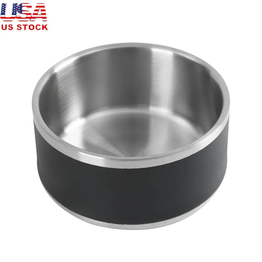 Stainless Steel Double Wall Dog Bowl Non Skid