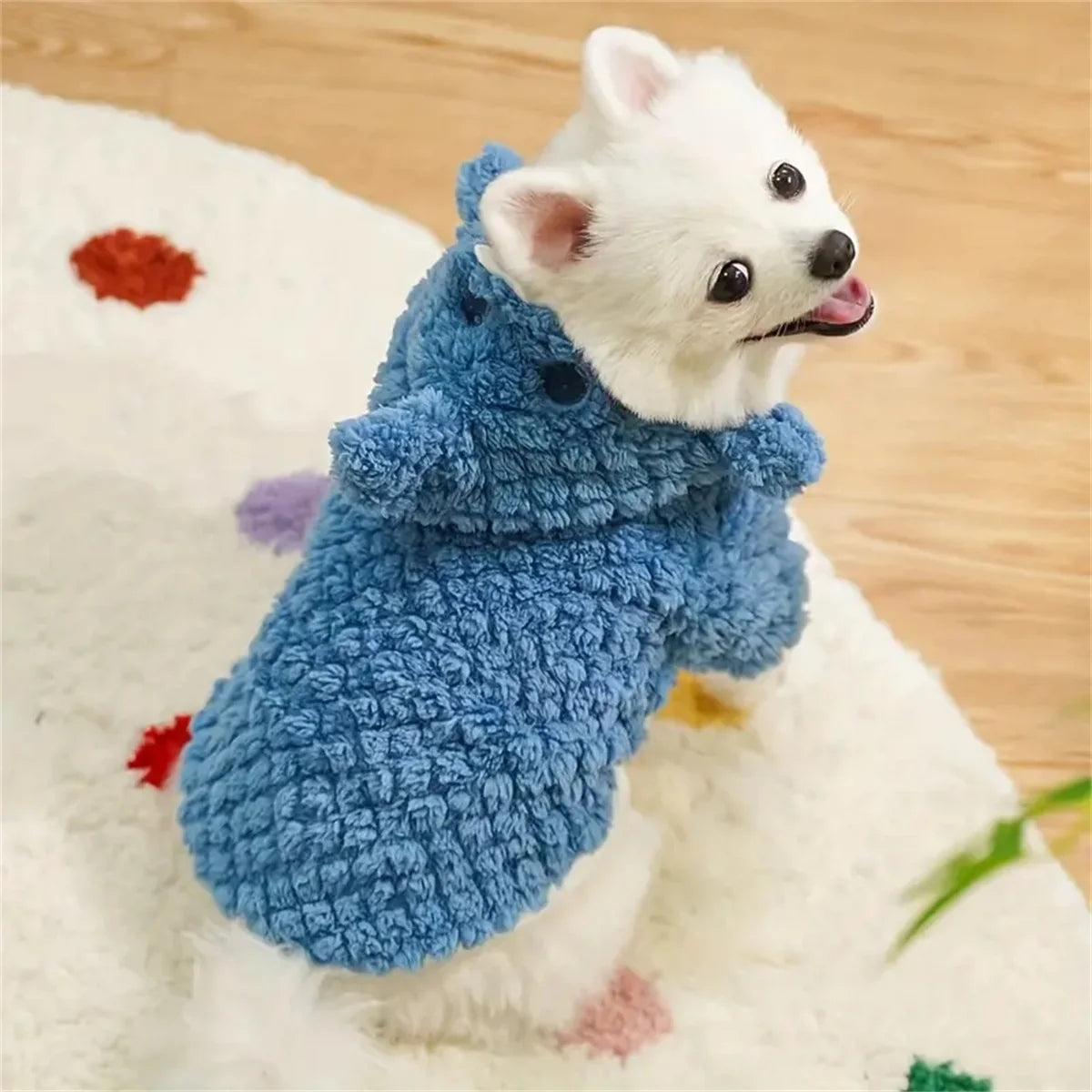 Cozy Shark Pet Hoodie Fleece Sweater For Dogs And Cats