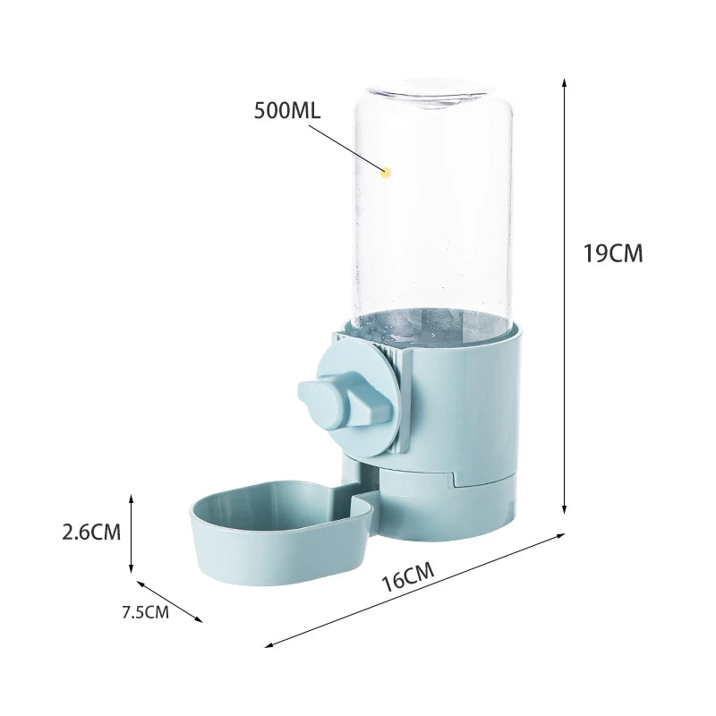 Automatic Pet Feeder With Hanging Water Bottle And Food Container