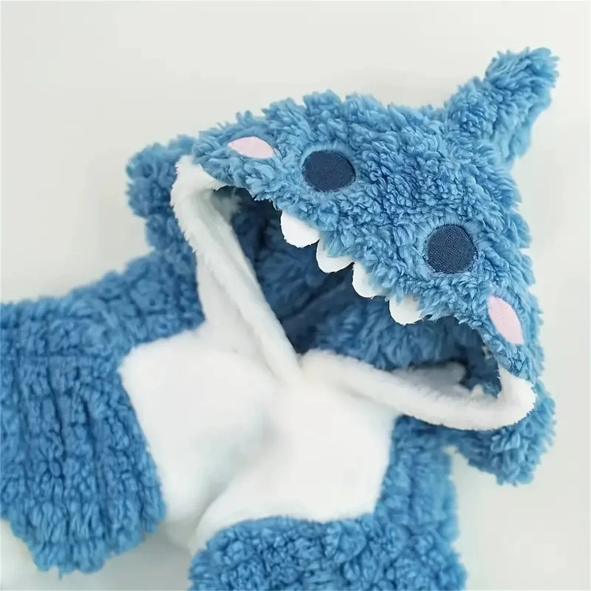 Cozy Shark Pet Hoodie Fleece Sweater For Dogs And Cats