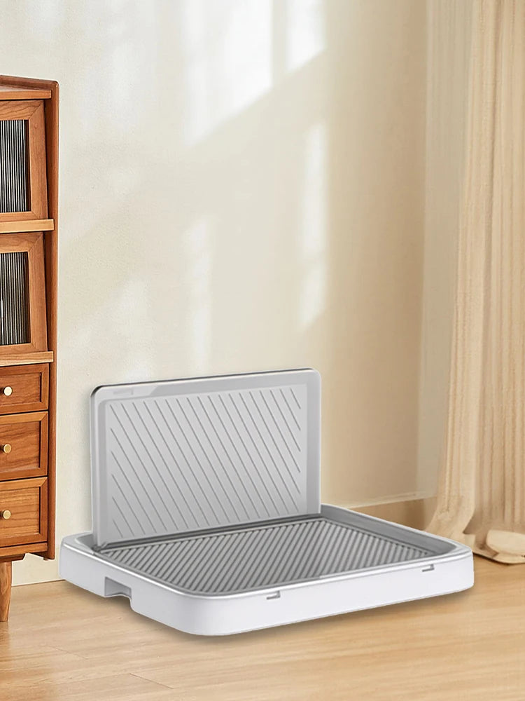 Alloet Dog Potty Tray With Pee Wall Pan For Indoor Training Portable Non Slip Base Home Use