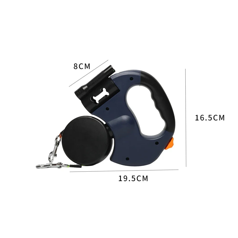 AutoRetractable DoubleEnded DogLeash With LEDFlashlight WasteBagBox ProQuality Elite Superior
