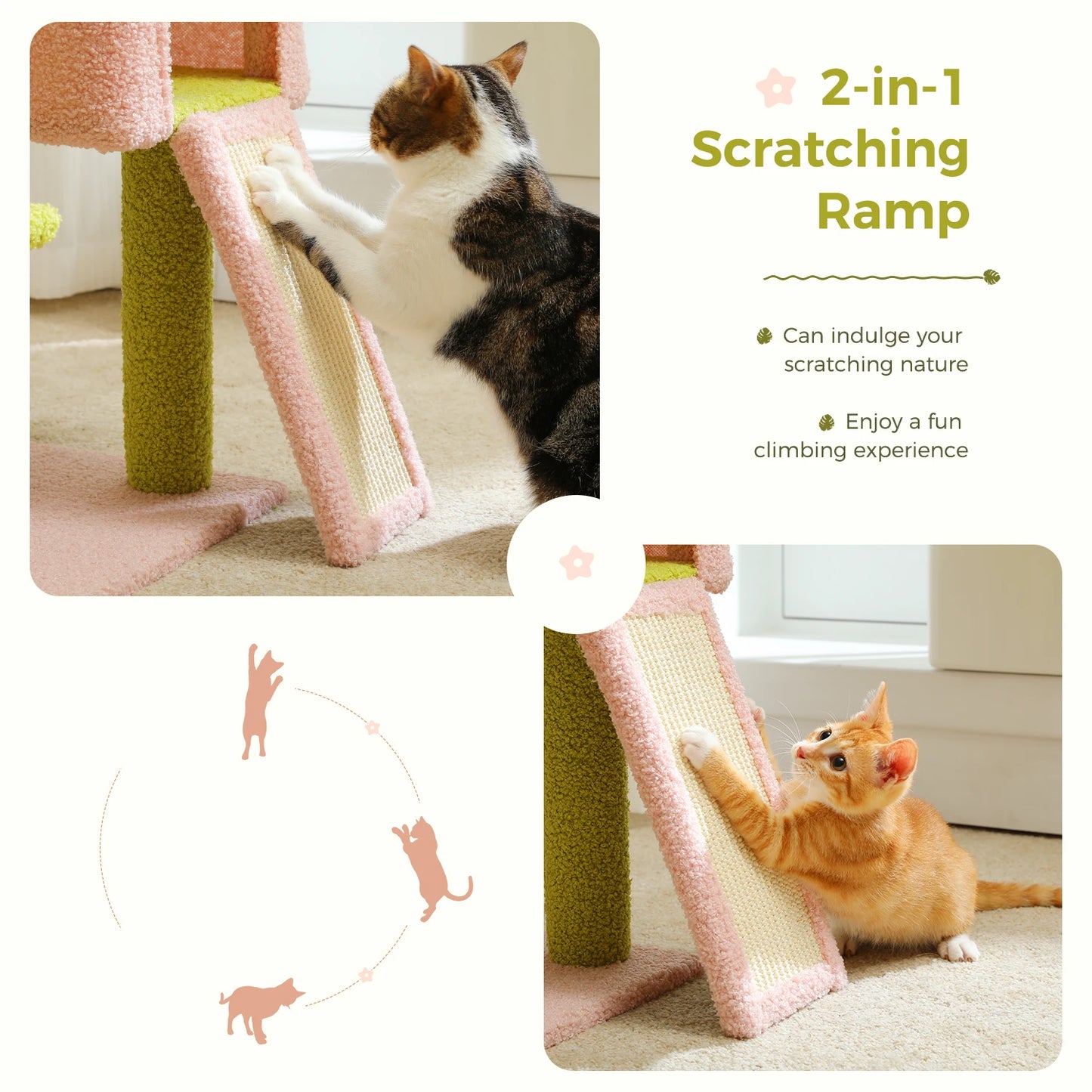 PAWZ Road Flower Cat Tree Multi Level Tower Sisal Posts