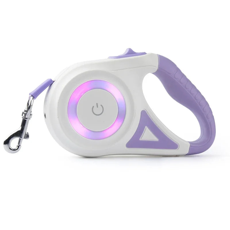 Automatic Retractable Dog Leash With LED Flashlight Durable PremiumQuality Nylon