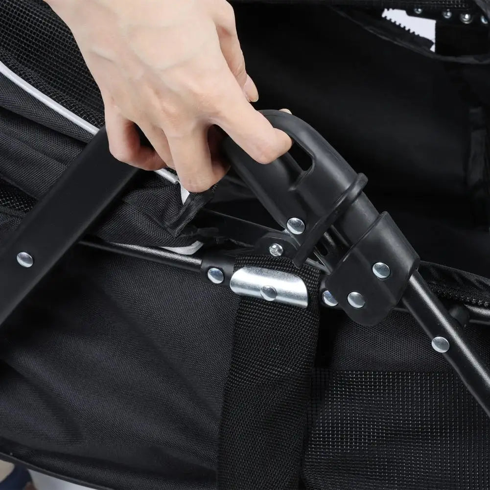 4 Wheels Dog Cat Stroller For Outdoor Travel Folding Carrier