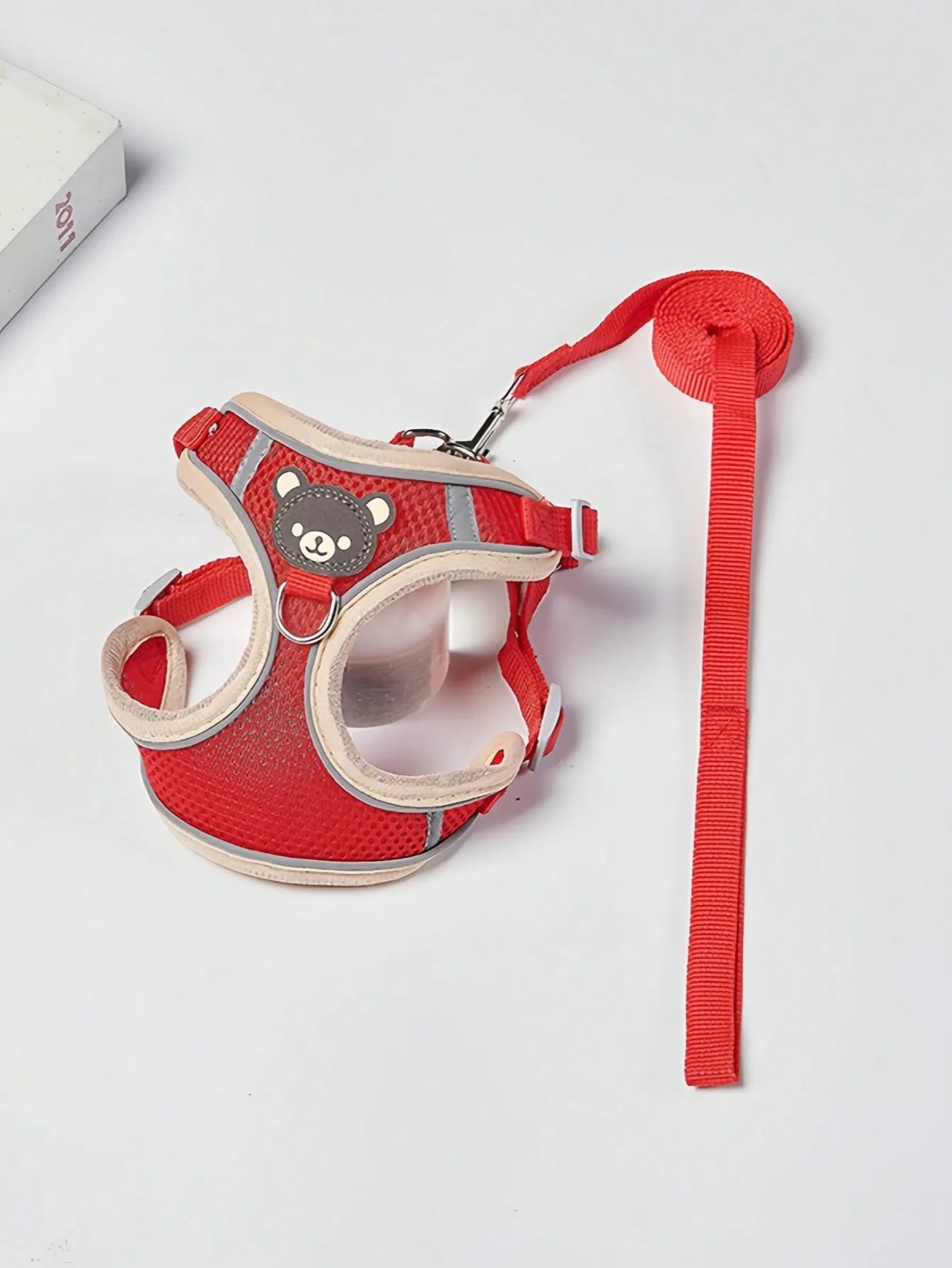 Cartoon Bear Reflective Pet Harness Leash Set For Dogs Cats