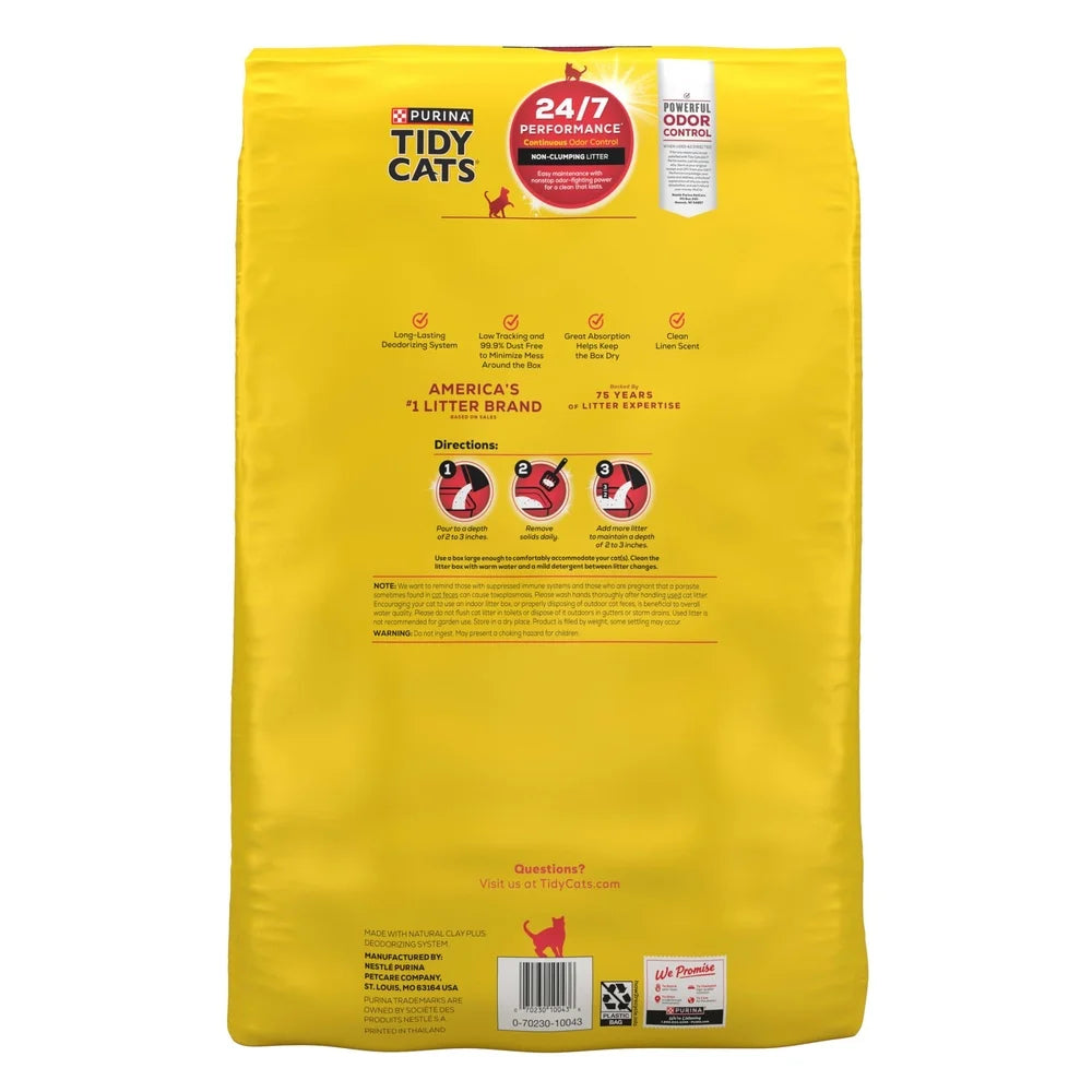 Multi-Cat Non-Clumping Cat Litter Odor Control Performance Moisture Absorption 24/7