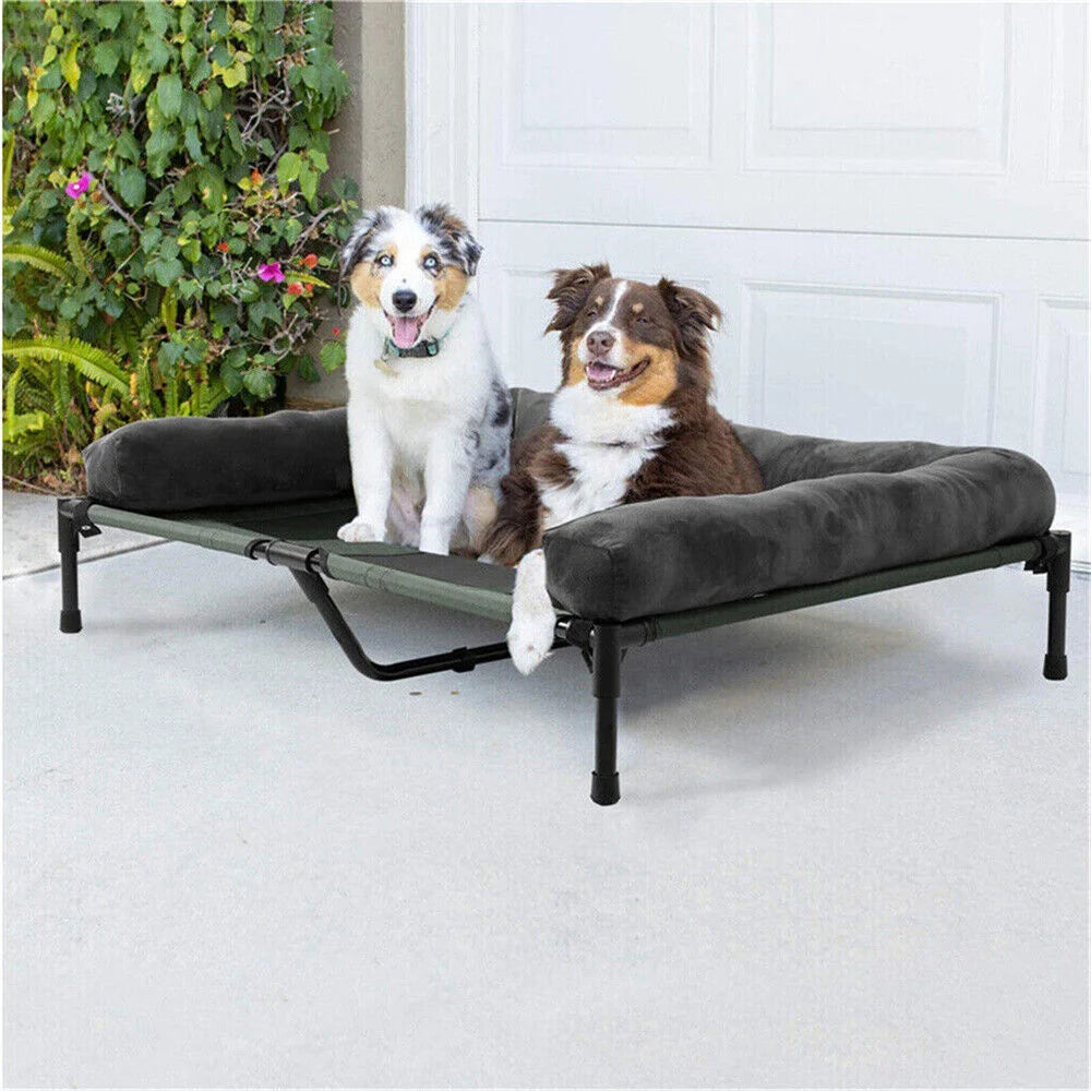 Borwartcn Outdoor Raised Dog Bed With Cooling Breathable Mat