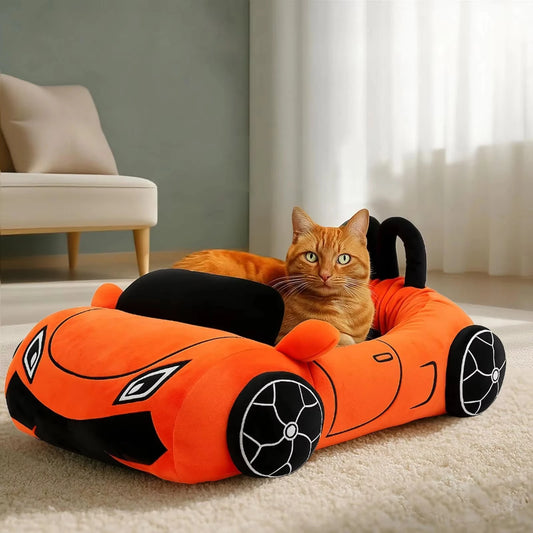 CWV Supercar Cat Bed Soft Washable Coral Fleece Pet Mat