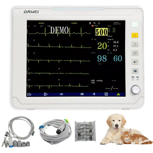 DAWEI Veterinary Patient Monitor With ECG Oxygen Blood Pressure