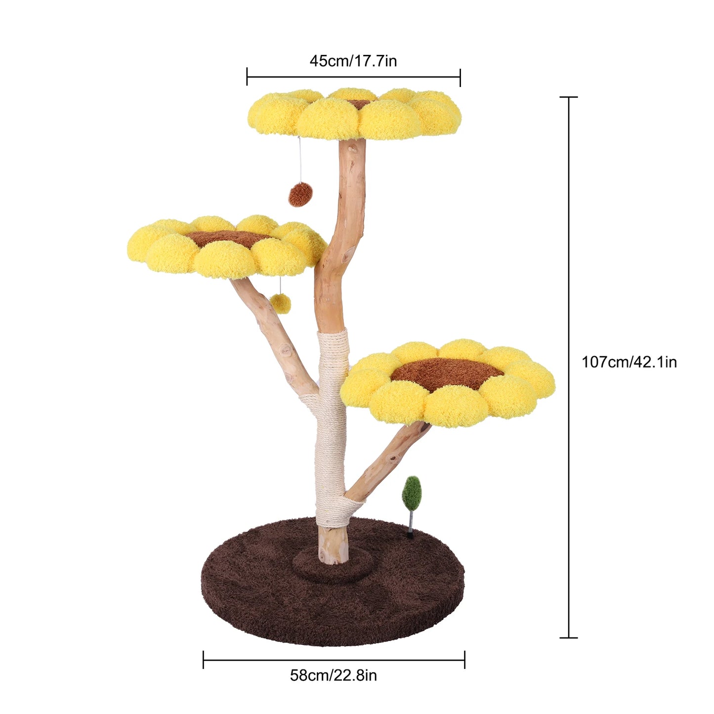 Guangdong Sunflower Cat Tree Tower With Natural Scratching Post For Playful Cats Of All Ages