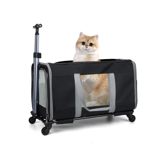 Cat Trolley Carrier With Wheels For Two Cats