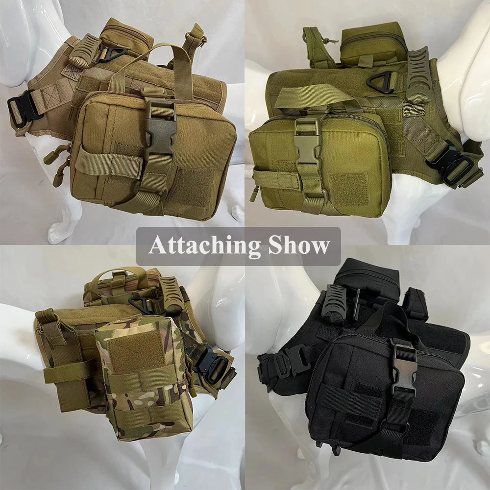 PETRAVELCN Dog Tactical Pouch Kit For Harness Vest 2 Pouches