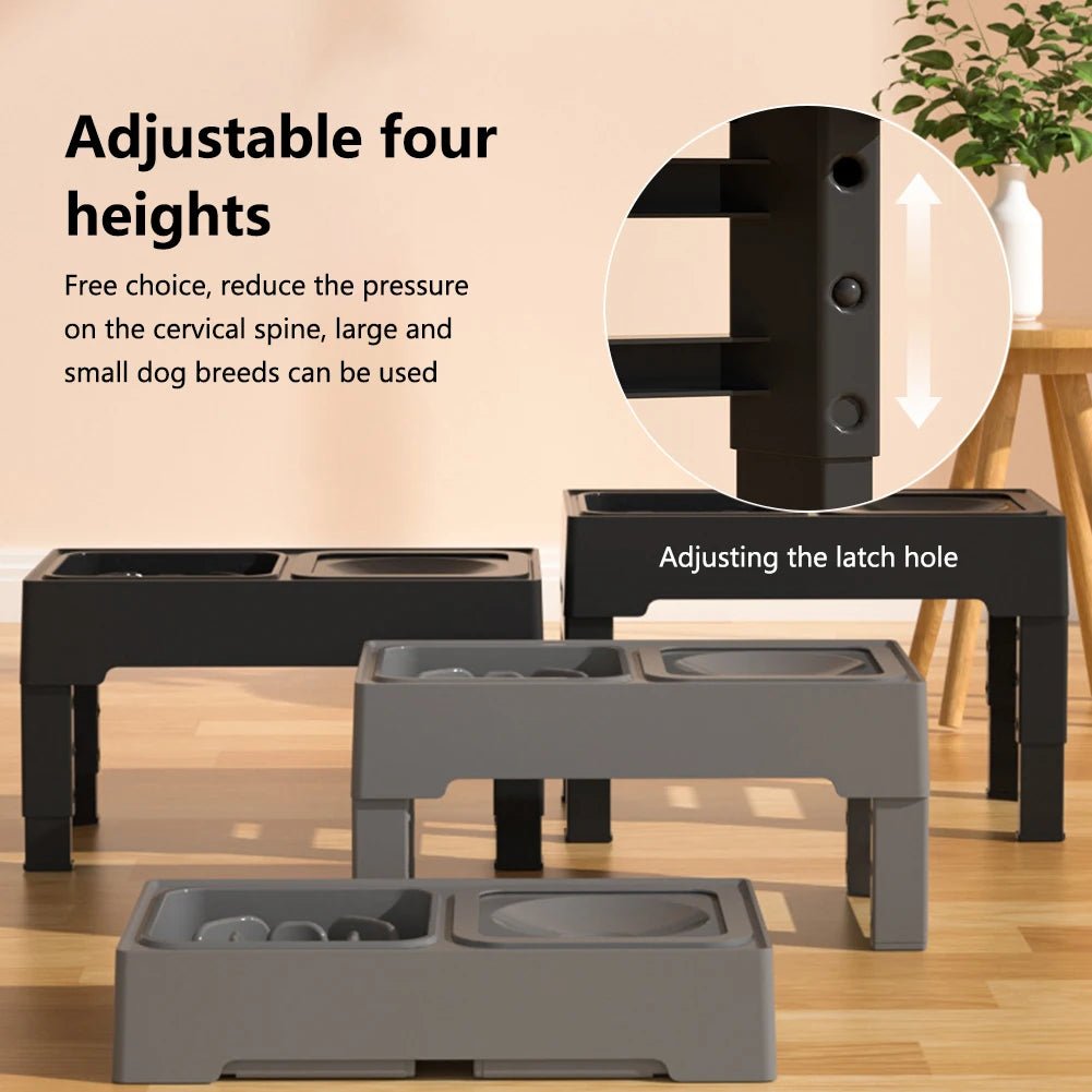 TWISTER.CK 3-In-1 Stainless Steel Slow Feed Pet Water Bowl