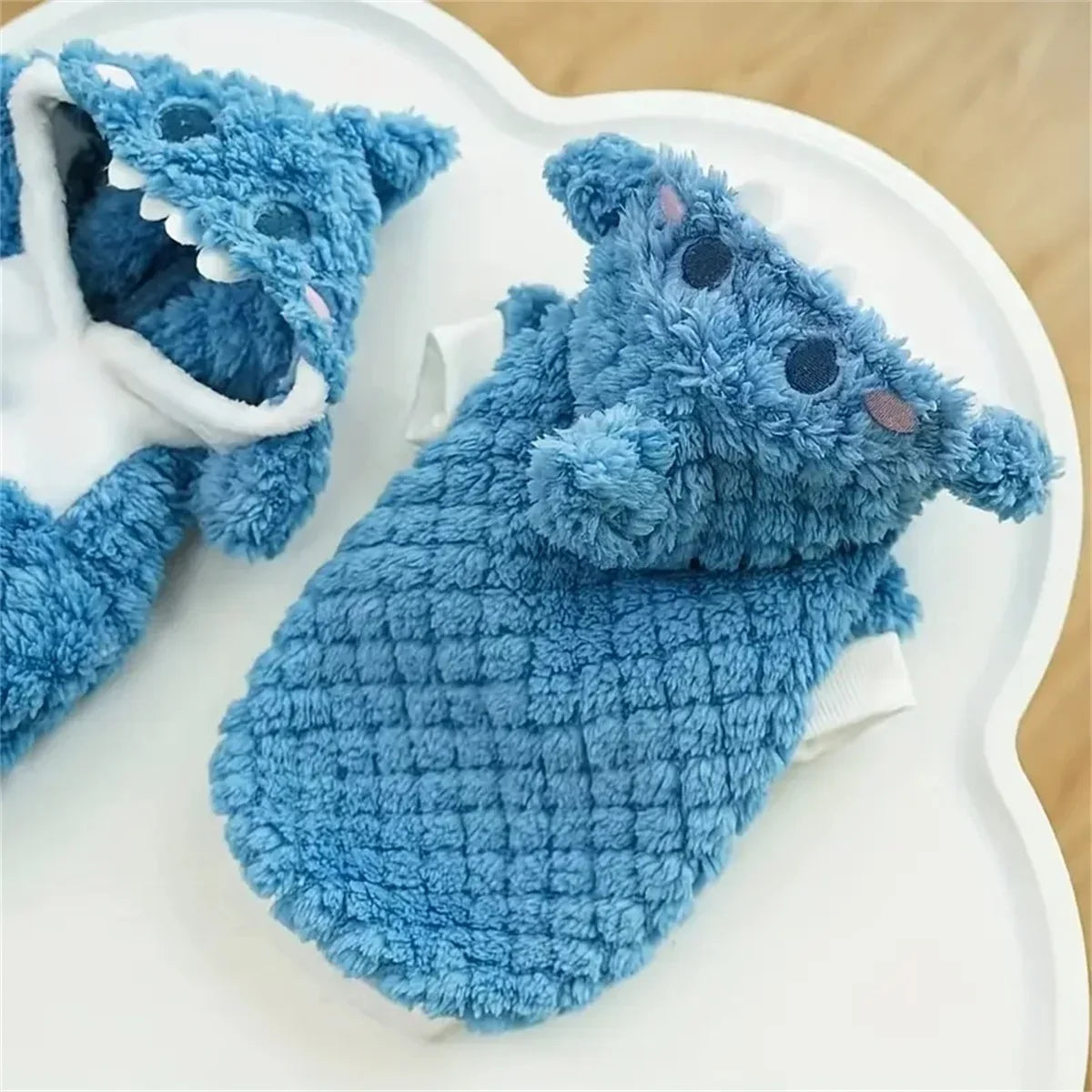 Cozy Shark Pet Hoodie Fleece Sweater For Dogs And Cats