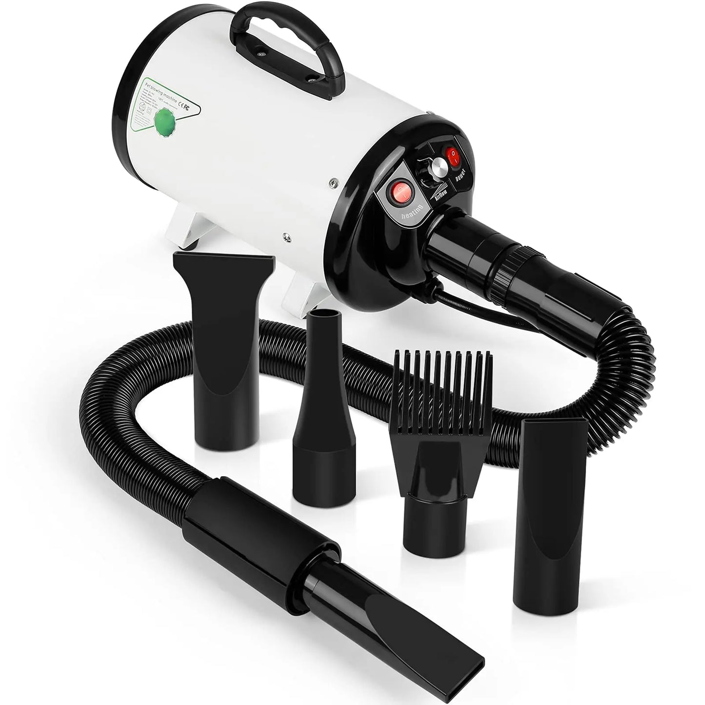 Dog Hair Dryer Grooming Blower with Heat and Stepless Speed