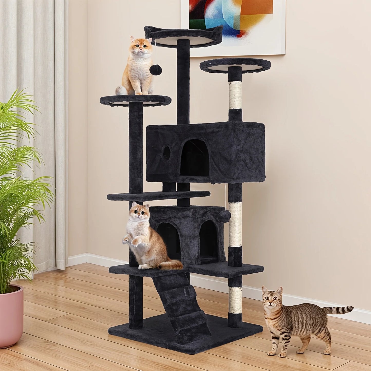 PremiumQuality Plus Multilevel Cat Tree Tower With DurableSisal Posts SleepingPad