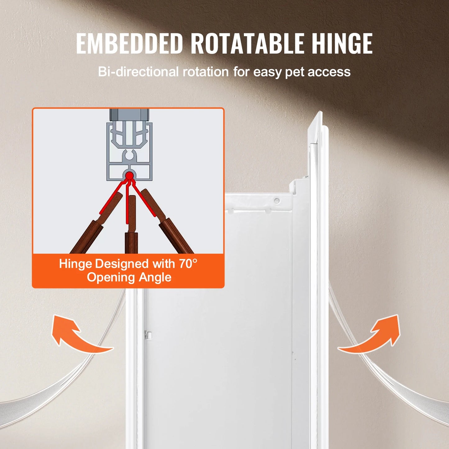 SucceBuy Metal Frame Pet Door With 3 Flap Weatherproof System