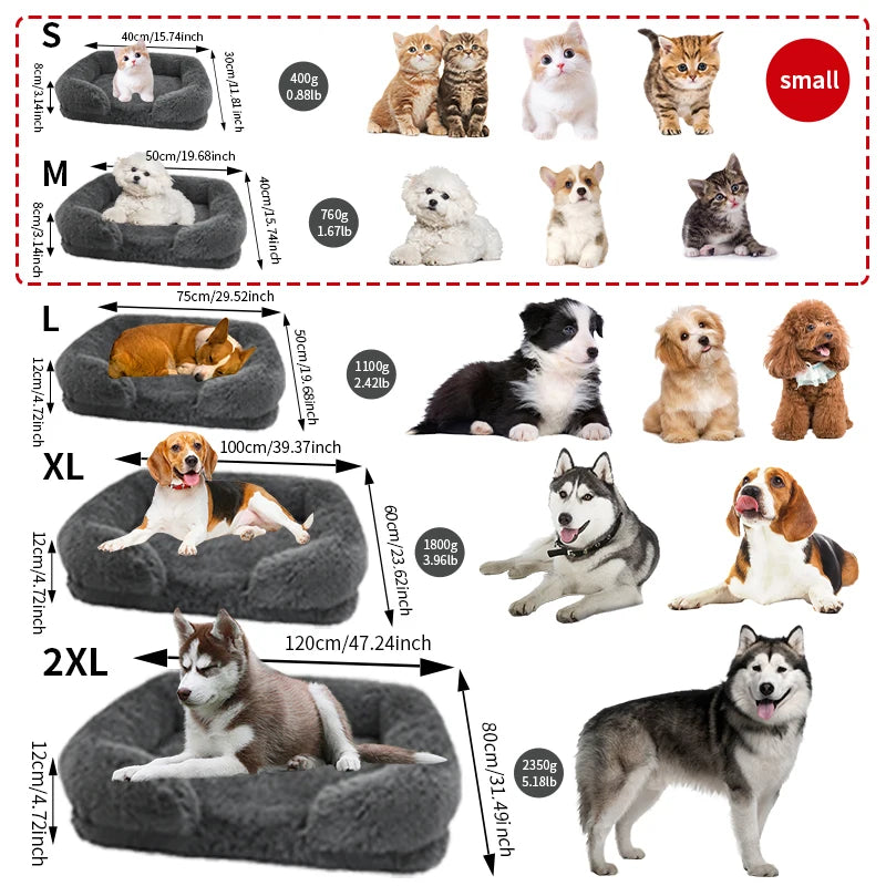 CN Jiangsu Thickened Orthopedic Dog Bed For Large Dogs With Plush Removable Cover