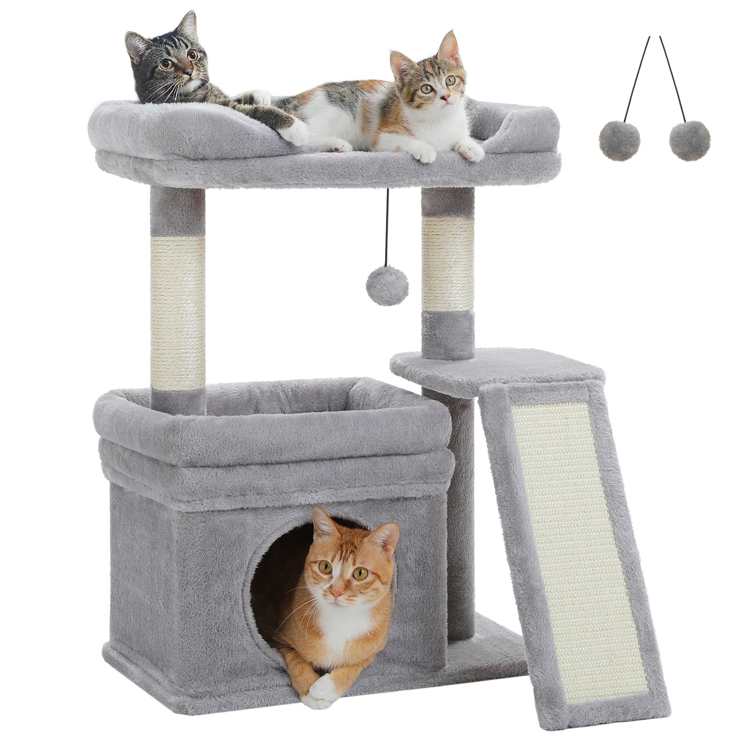 PAWZ Road PremiumPlus Indoor Cat Tree Tower With Durable ScratchingPostAccessorySet