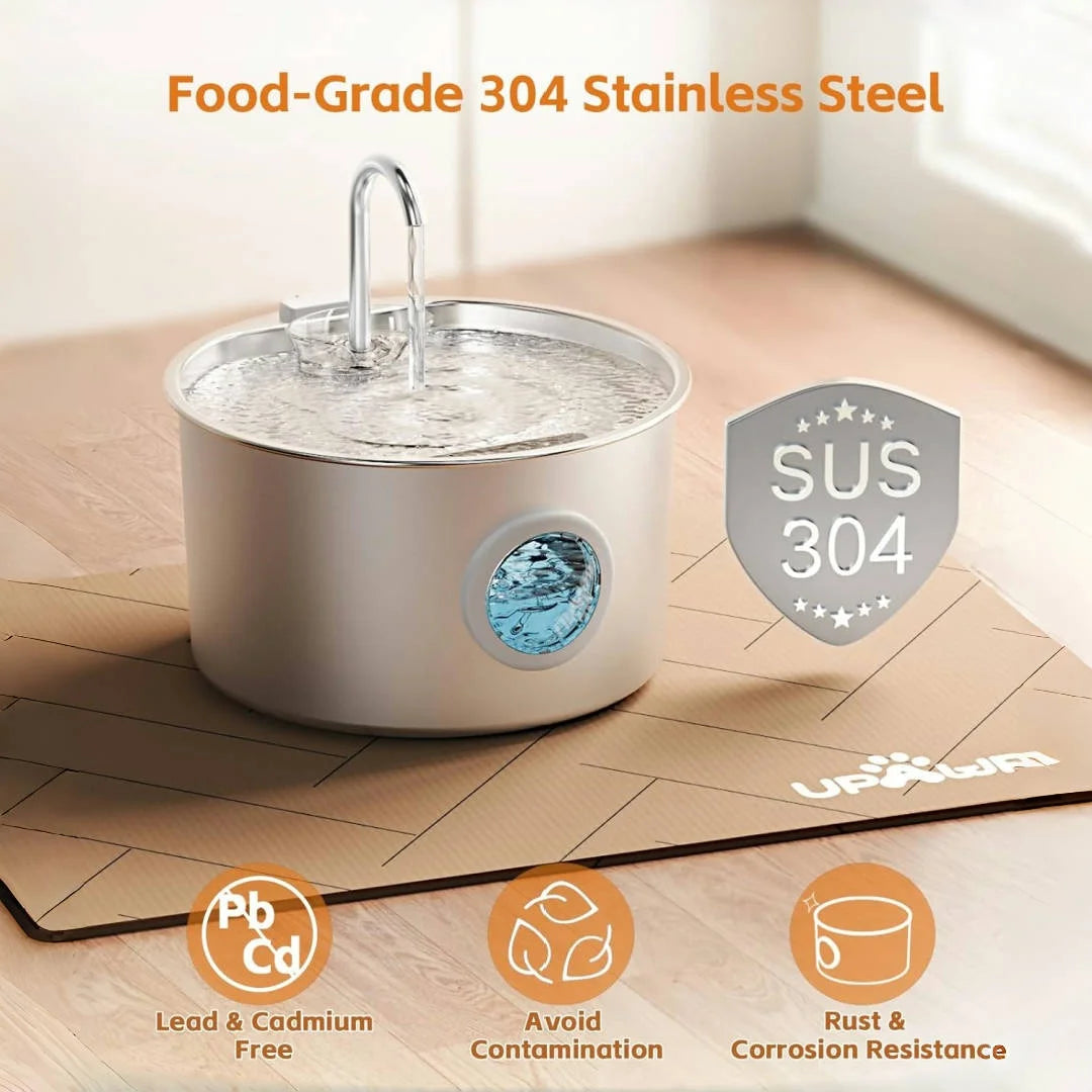 OPETH Stainless Steel Automatic Cat Water Fountain With Filters