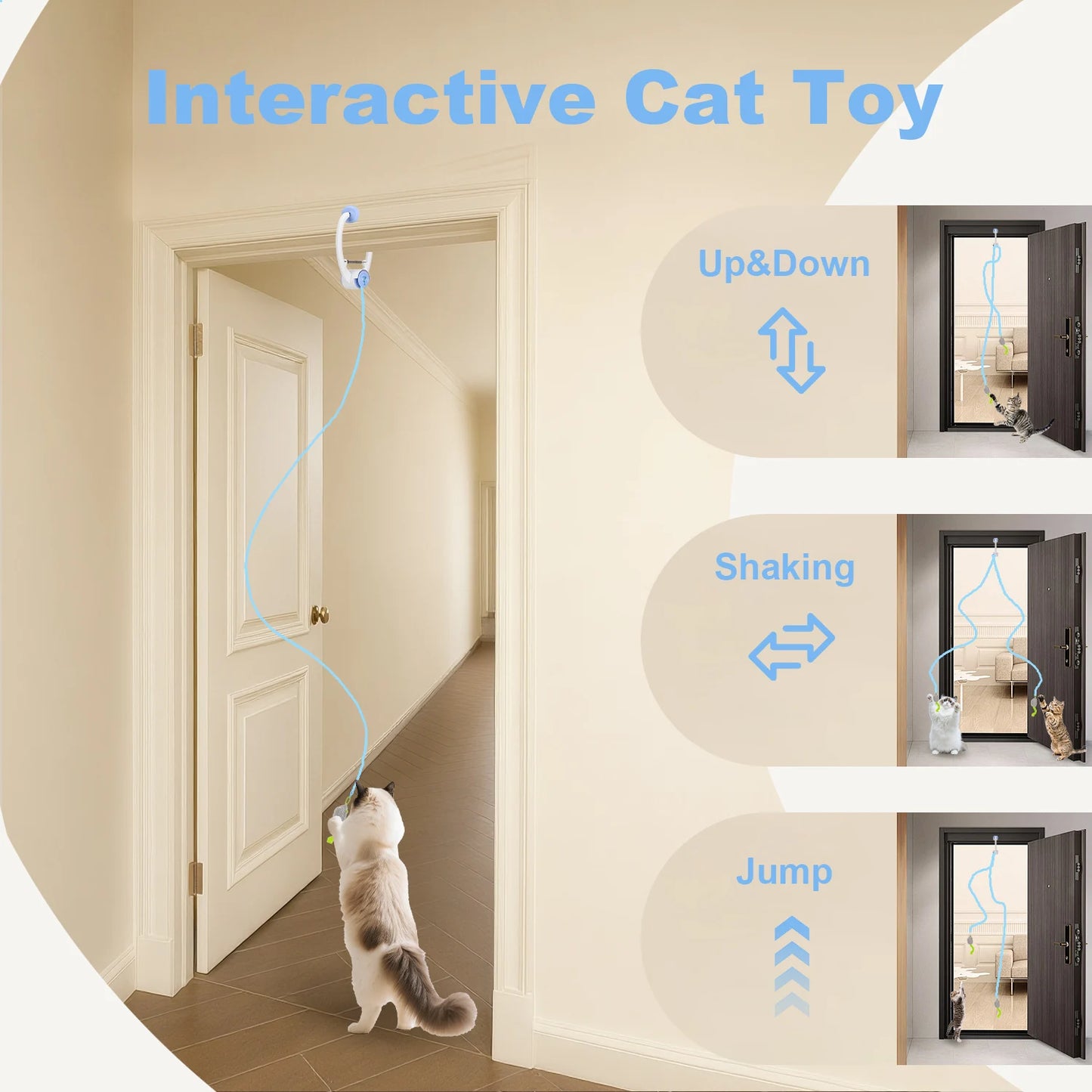 Cityflee USB Rechargeable Electric Door Hanging Cat Toy With Automatic Motion Sensor