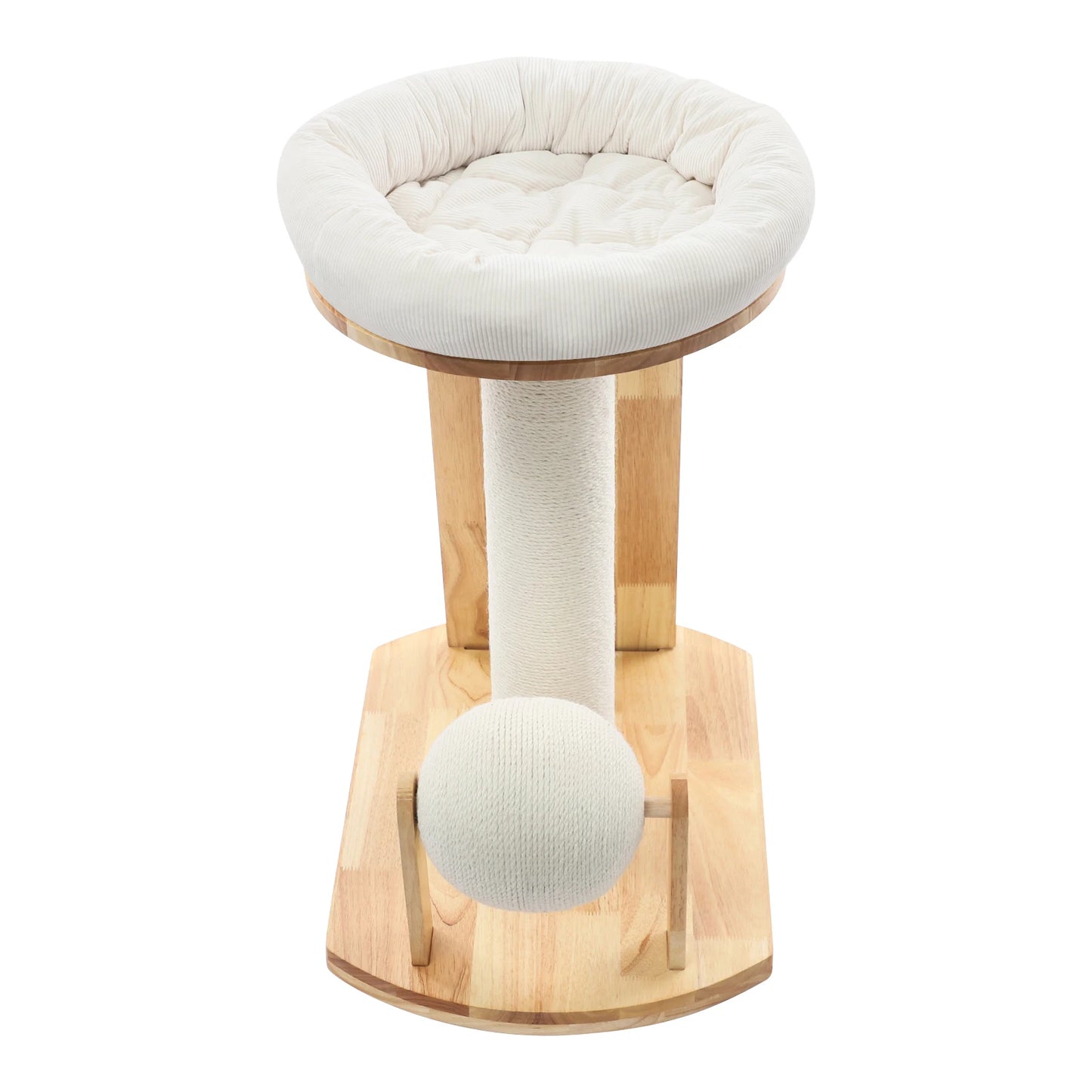 Sichuan Wood Cat Tree With Space Capsule And Scratching Pad