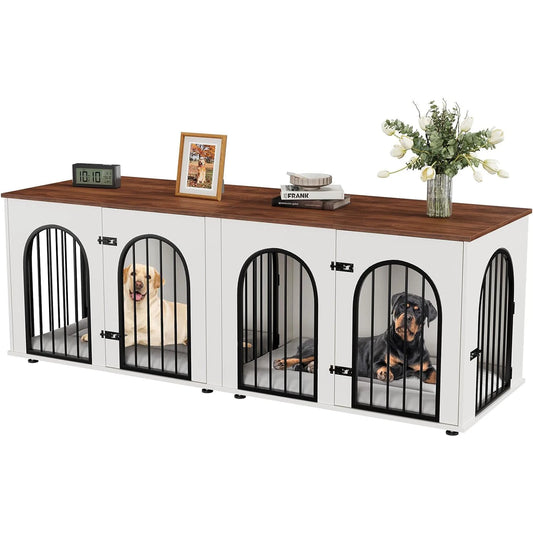 HiMISS Dog Crate Furniture For Two Dogs TV Stand