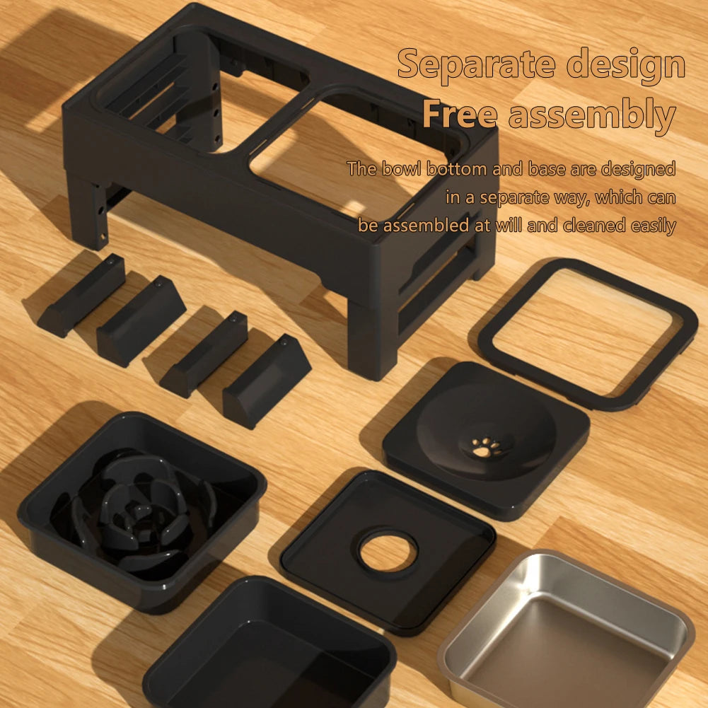 TWISTER.CK 3-In-1 Stainless Steel Slow Feed Pet Water Bowl