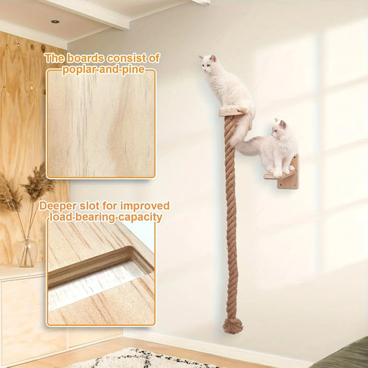 Weysat Cat Tree Wall Mounted Climbing Tower With Scratching Post