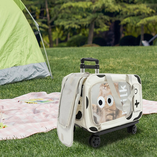 Portable Pet Trolley Carrier for Cats and Small Dogs