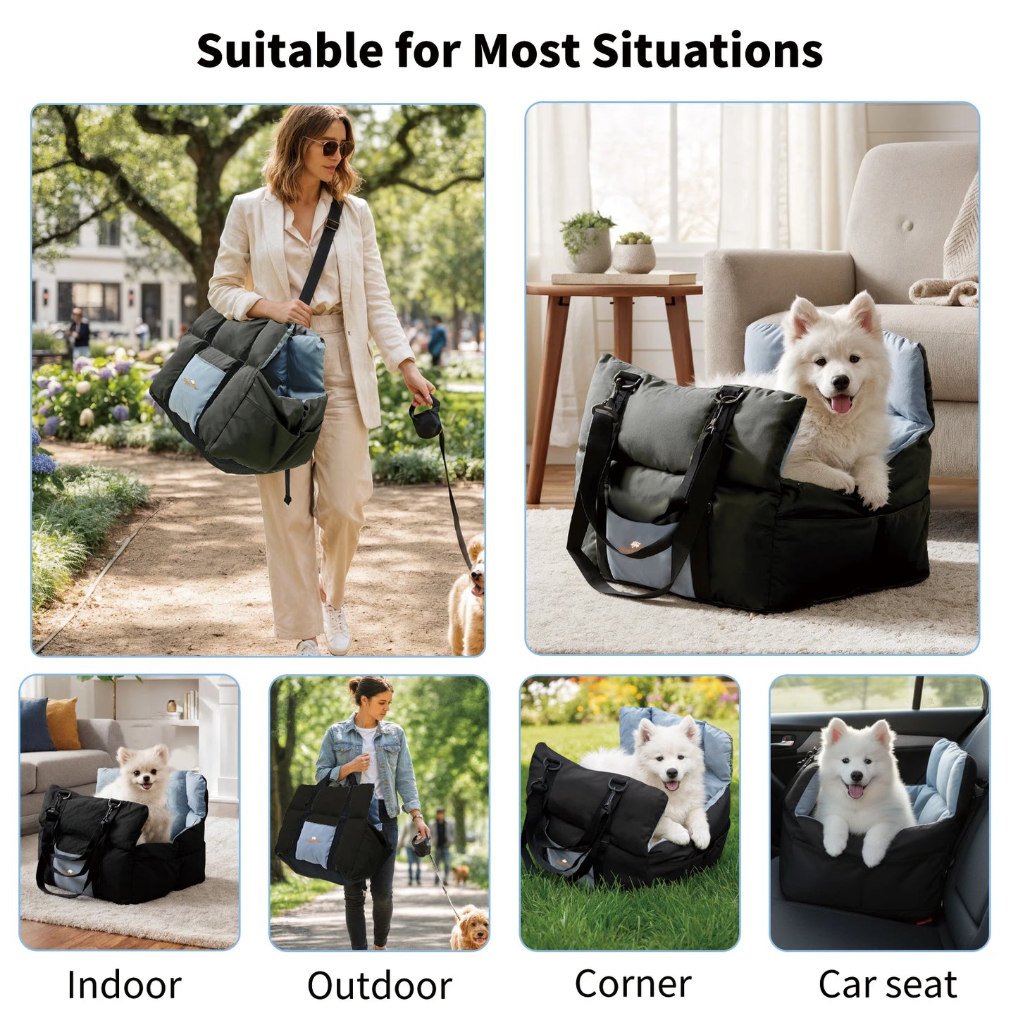 Dog Car Seat Travel Bed and Booster for Small Dogs